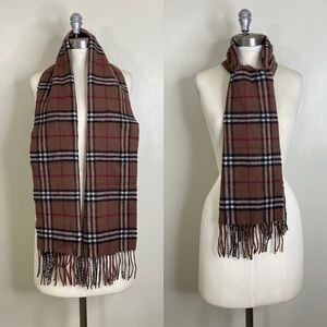 Cashmere 100% Tartan Scarf In Brown Black Red and Cream